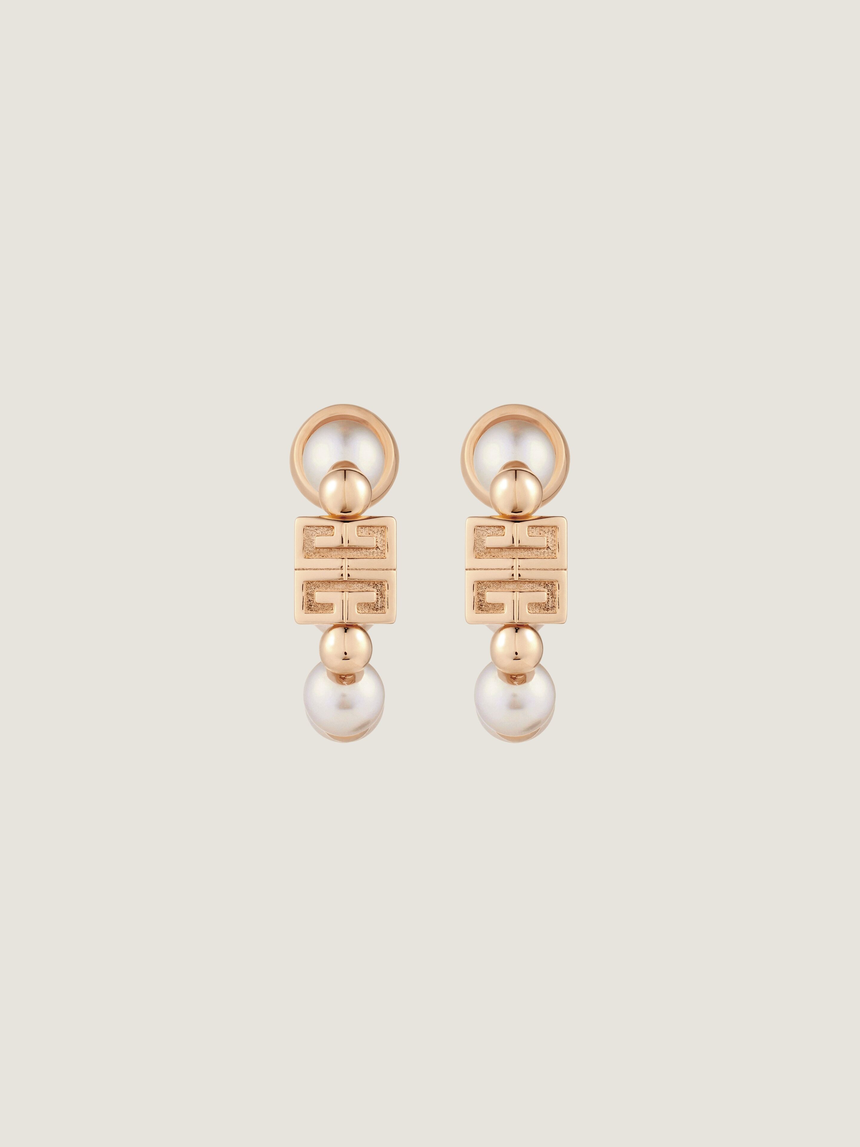 4G earrings in metal with pearls
